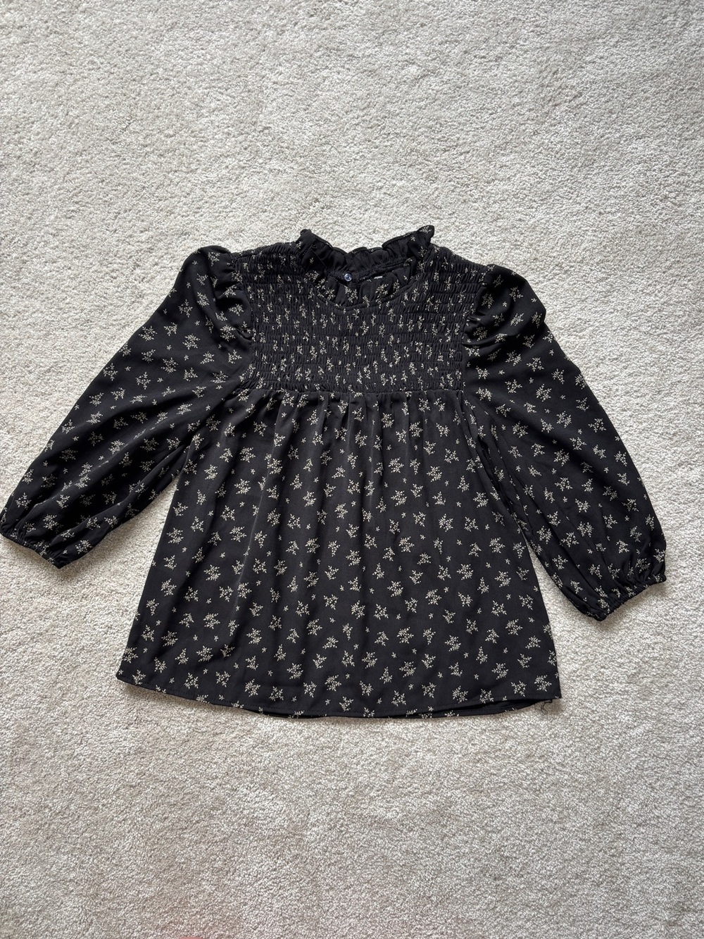 The Main Street Exchange Modest black and floral blouse
